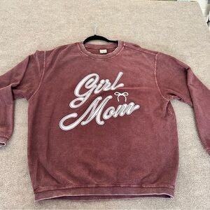 Women's 'Girl Mom' Corduroy Sweatshirt - Maroon